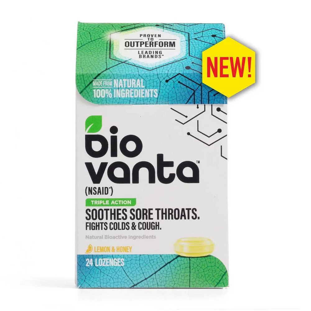 Biovanta Natural Triple Action Throat Lozenge, Sweet Lemon And Honey, 24 Ea